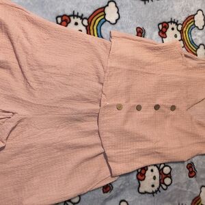 Pink Button-Down 2 Piece Set